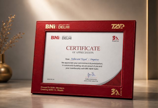 Certificate of Appreciation Award